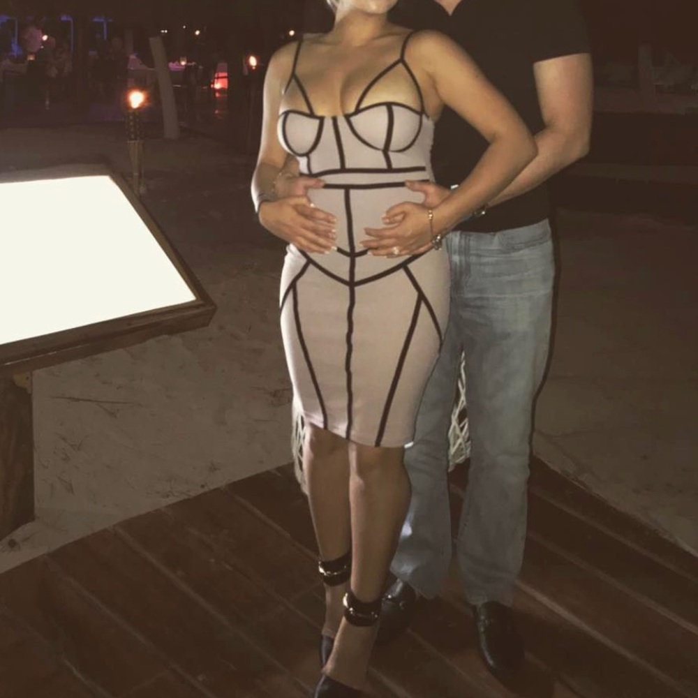 Black midi dress with nude Perfect night out dress